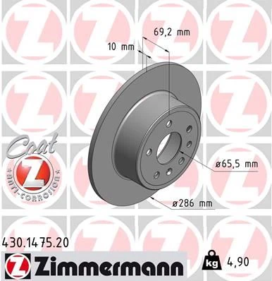 Arka Fren Aynası Vectra B 96-02 Saab 900 93-03 286 X 10 X 5dl Dolu 5084751-5391578-90495269