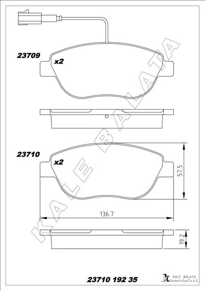 Ön Fren Balatasi Opel Combo D 12> Punto Evo 1.3-1.4-1.6d Mtj 09 > 500-500c 1.3dmj 10 > Grande Punto 1.6dmtj 09 > Çi̇ft Fi̇şli̇