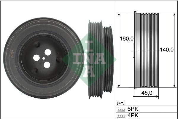 Krank Kasnaği Ford Transi̇t-Peugeot Boxer-Jumper-Ducato 06> Önden Çeker 2.2 Tdci̇ 6pk-4pk