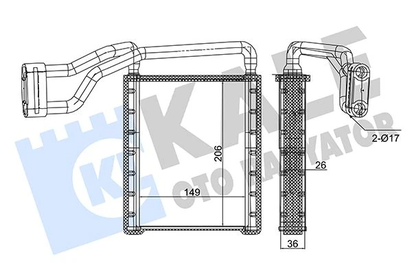 Kalori̇fer Radyatörü Ford Transi̇t-Custom 14> Arka Taraf Arka
