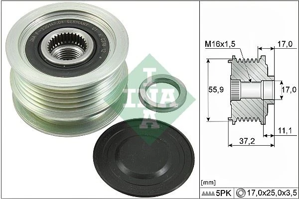 Alternatör Kasnaği Megane-Clio II-Kangoo-Twng-Symbol II 01-5 Kanalli K9k-K4m