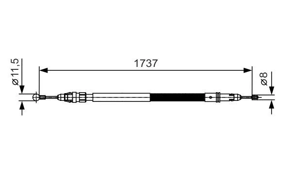El Fren Teli̇ Arka Peugeot Expert 07>16 Citroen Jumpy 07>16 Di̇sk Fren-Uzun Kasa 1737mm/1591mm