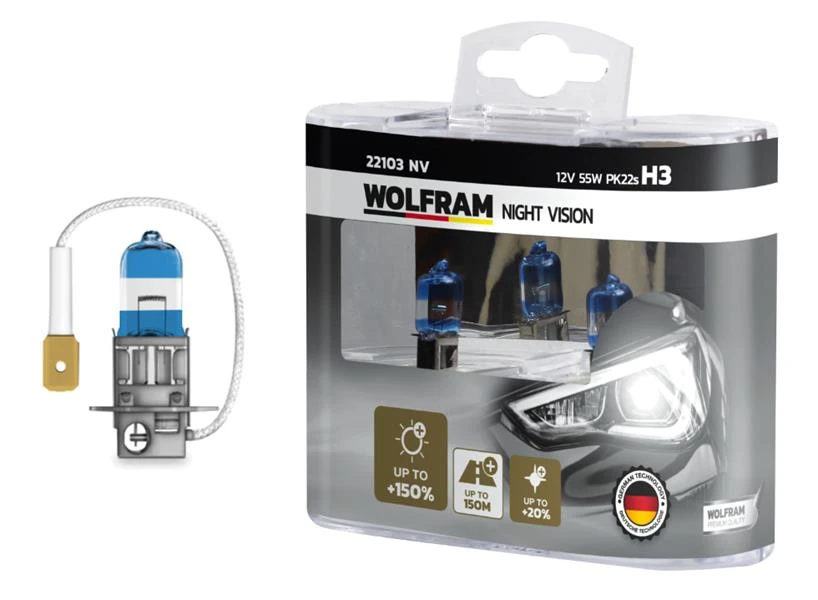 Ampul 12v H3 55 Pk22s Night Vision 150 Fazla 20 Beyaz Işik