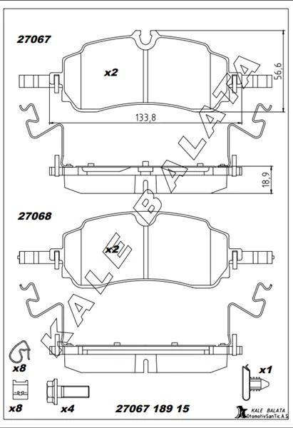 Arka Fren Balatasi Yeni Transit Custom V710e 23>