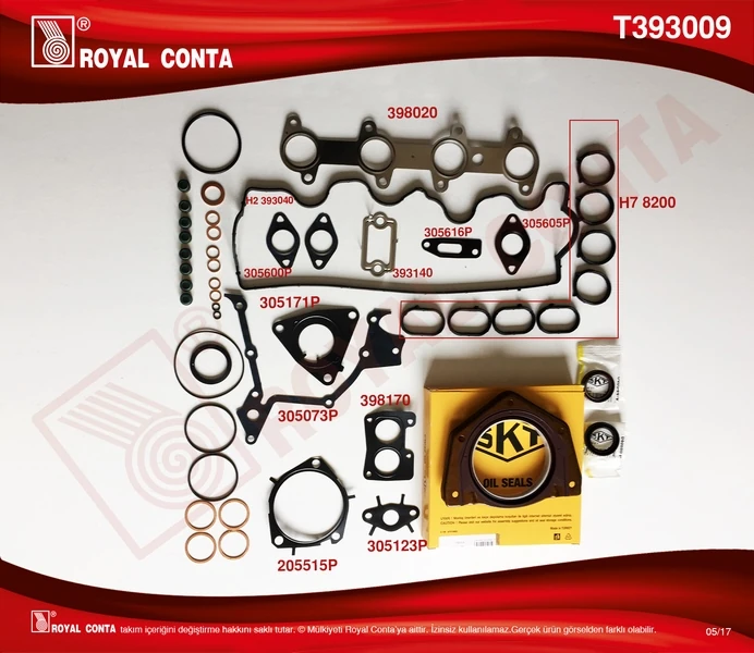Motor Takım Conta Skt Keçeli̇/sub.lasti̇kli̇/skc Si̇z Doblo-Punto 1.9 Dzl