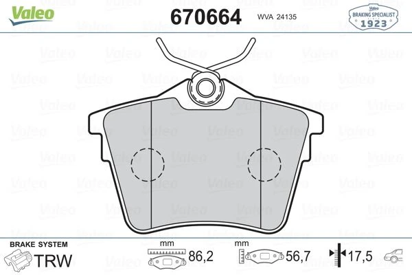 Arka Fren Balatasi Peugeot P407 1.6 Hdi 1.8-2.0 04> 607 00> Citroen C5 08>
