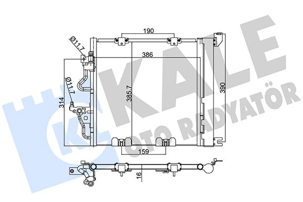 Kli̇ma Radyatörü Kondenseri̇ Opel Astra H 04>10 Zafira B 05>15 1.3-1.7-1.9 Cdti-Dt-Dth-Dtl Al/al 405x385x18