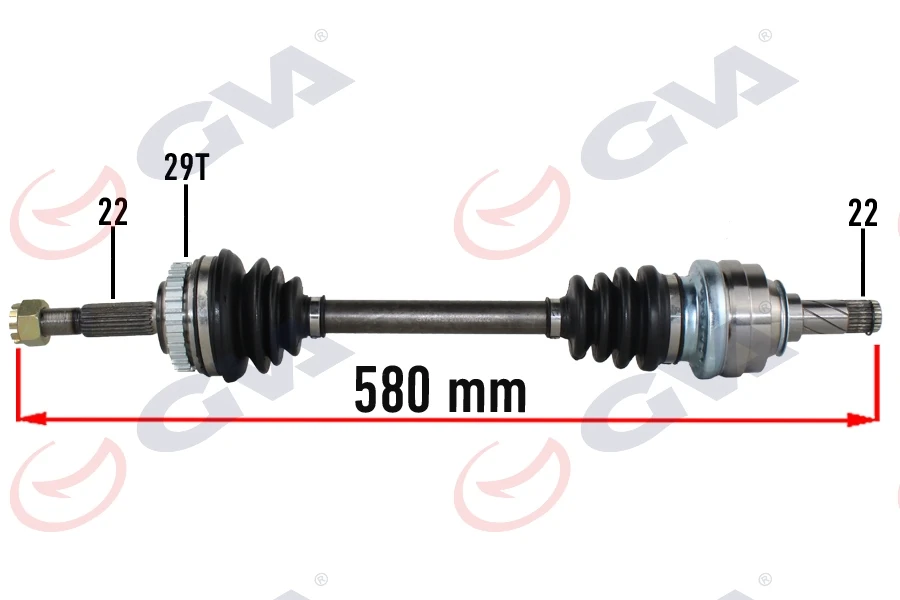 Komple Aks Sol Opel-Meriva A 1.6 03-10 ABS Li̇ 29 Di̇ş 580mm