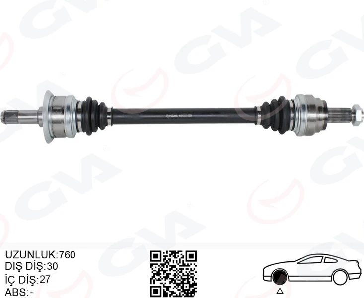 Komple Aks Arka Sol BMW N20 F10 F12 F13 F06 760mm Di̇ş 30 Di̇feransi̇yel Di̇ş 27