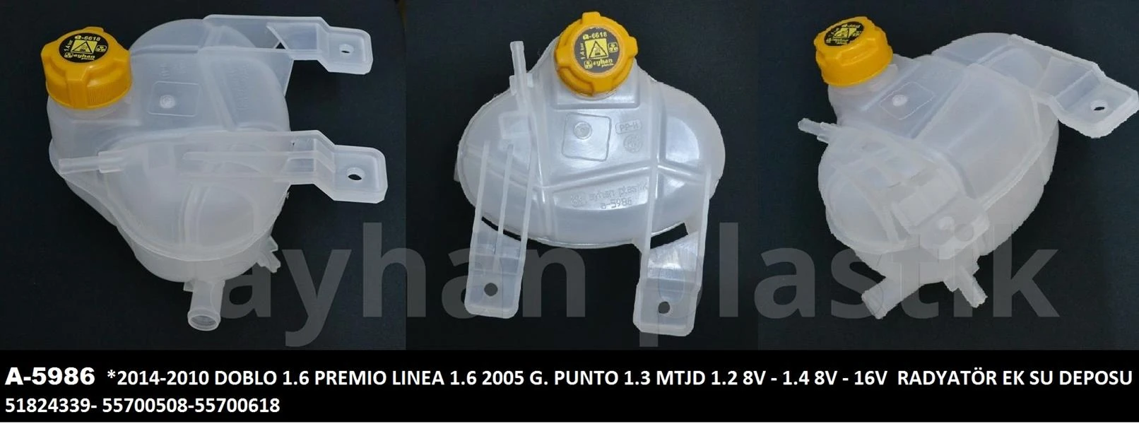 Genleşme Kavanozu Kapaklı Fiat Grande Punto 05> Li̇nea 09> Doblo 09> 1.3d Mjet 1.4 Radyatör Yedek Su Deposu