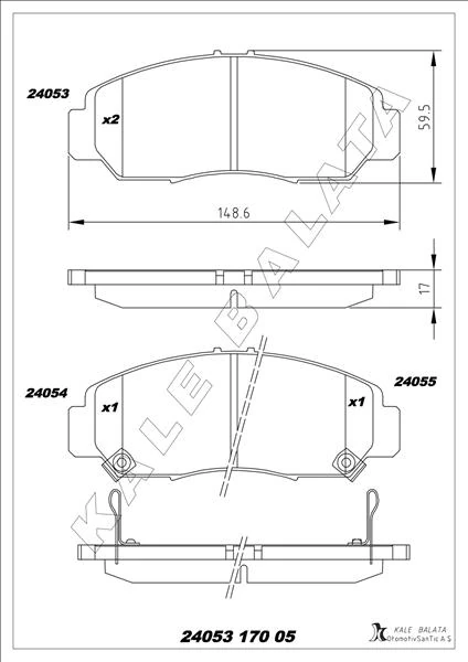 Ön Fren Balata Honda Civic 1.6l R16a2 Vtec Sedan Fd6 06-11 / 1.8l R18a2 Fd7 06->