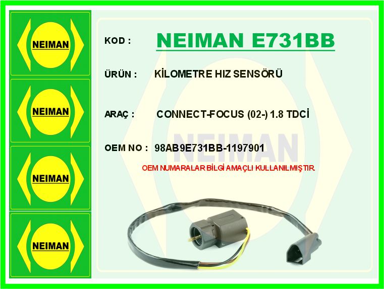 Ki̇lometre Hiz Sensörü Connect-Focus 02-1.8 Tdci̇