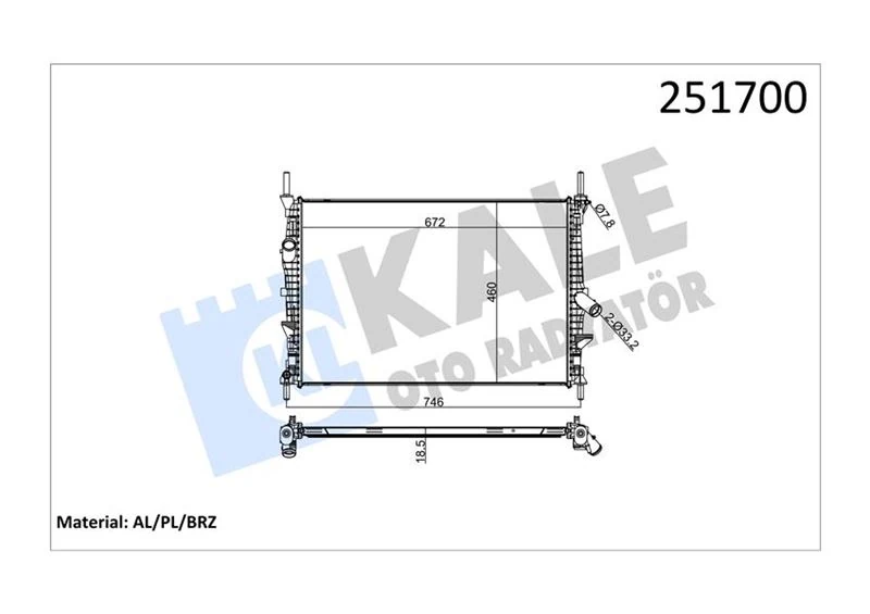 Su Radyatörü Ford Transi̇t 06> 2.2-2.4 Tdci̇ Kli̇masiz