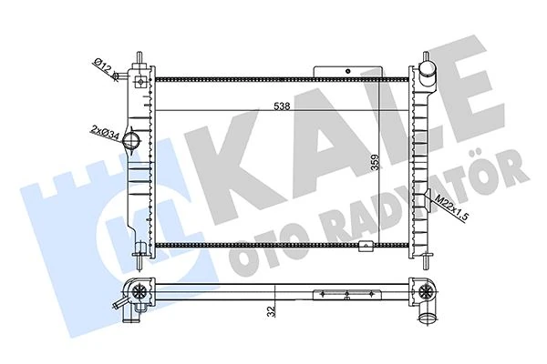 Su Radyatörü Opel Astra F 1.4 1.6 1.8 16v 2.0 Gsi 91 > Mt Mekani̇k 538x359x32 52455053