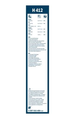 Arka Cam Si̇lecek Süpürgesi̇ 400mm Combo E-Zafira Life-C3-Berlingo-Partner-Expert-P208-P307