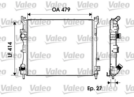 Motor Su Radyatörü Renault Clio II 98>05 Symbol 00> Symbol II 08> 1.5dci Mt Ac Mekani̇k 480x416x34
