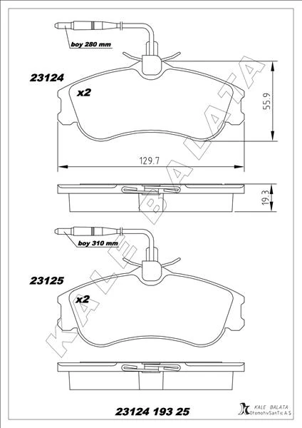 Ön Balata Partner-Berlingo 07/96 > Xsara 04/97 > P306 05/93-05/01 Fi̇şli̇