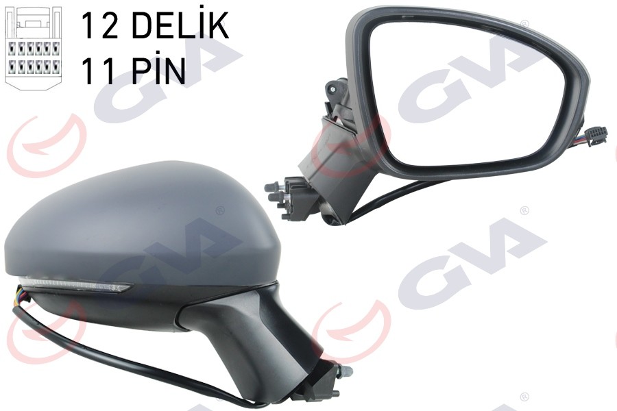 Dış Di̇ki̇z Aynası Sağ Elektri̇kli̇ Isitmali Si̇nyalli̇ Katlanir Sensörlü Astarli Konveks Clio V 19-12h11p