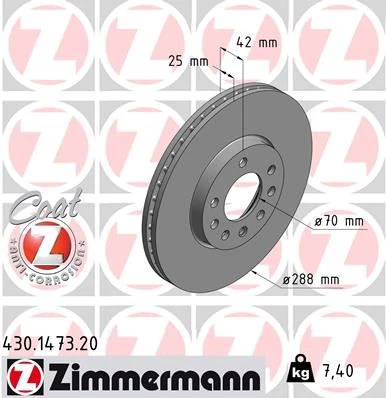 Ön Fren Aynası Vectra B 96 > 02 Saab 9-2/9-3 93>03 288x25x7dlxhavali 32025723-569357-93182306