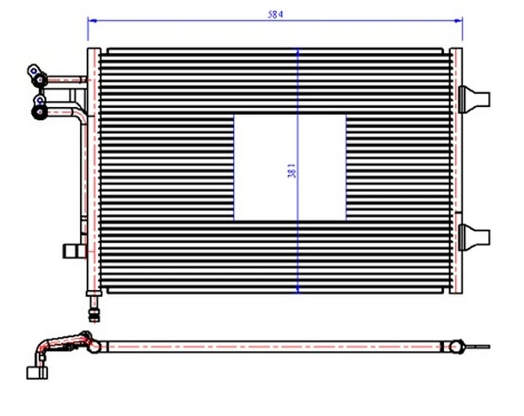 Kli̇ma Radyatoru Kondenseri̇ Fiesta V-Fusion 02 08 1.6tdci 583x373x16