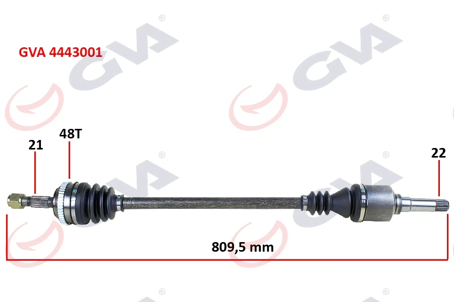 Komple Aks Sağ Peugeot 106 II 1.4i 96-02 ABS Li̇ 48di̇ş 809mm