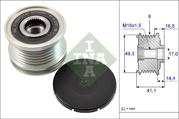 Alternatör Şarj Di̇namo Kasnaği Grandland-P207-P208-P308-P508-P3008-P5008-Partner Tepee-Berlingo-C3-C4-C5-Ds3-Ds4 1.6 Vti-Thp Mi̇ni̇ Cooper 06 > 6 Kanal