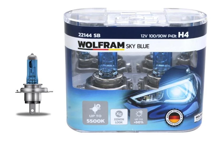Ampul 12v H4 100/90 P43t Sky Blue Beyaz Işik