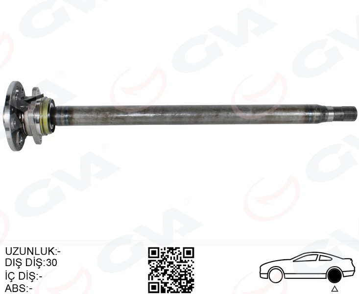 Aks Mili Arka Sol Kalin Kisa 840mm Mercedes Sprinter B906 . Volkswagen Crafter 30-35-50 Z:29-30 Poryali