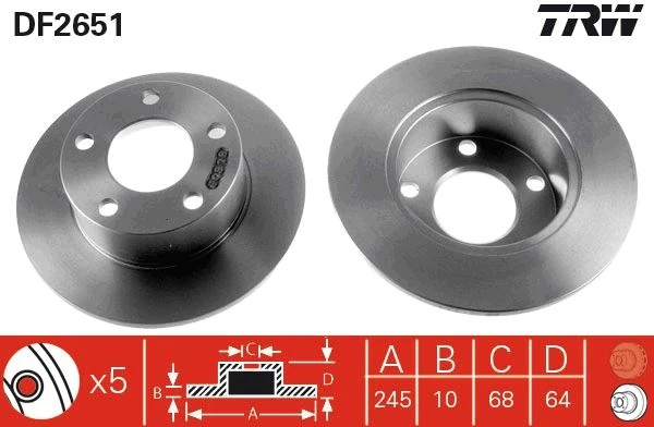 Arka Fren Aynası Passat-96-05 Audi100 90-94 A6 1.8t-1.9tdi 94-05 Superb 02-08 245x10x5dl