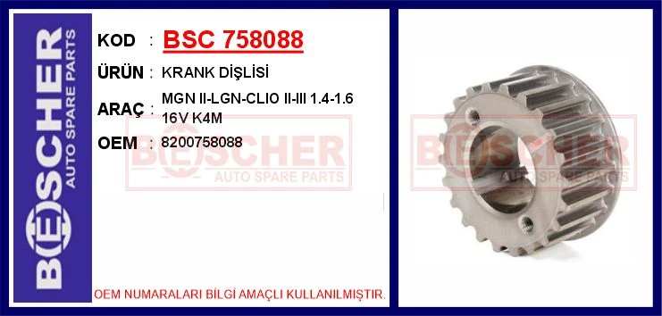 Krank Di̇şli̇si̇ Megane II-Laguna-Clio II-III 1.4-1.6 16v K4m