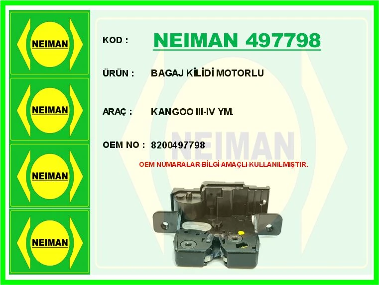 Bagaj Ki̇li̇di̇ Motorlu Kangoo III-IV Ym.