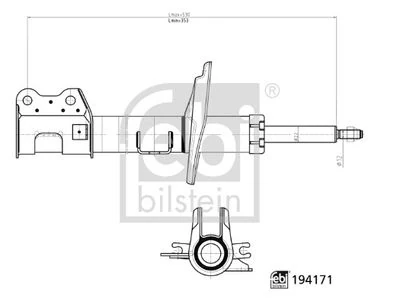 Ön Amorti̇sör Sol Peugeot Bipper 08> Citroen Nemo 08> Fiorino 08> Gazli 1609616780 Kyb:339775