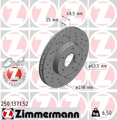 Ön Fren Aynası Disk Focus III 11> Focus II 04>11 Cmax 03>07 Volvo C30 06>12 C70 II 06>13 S40 II 04>12 V50 05>12 278x25x5dlxhvli