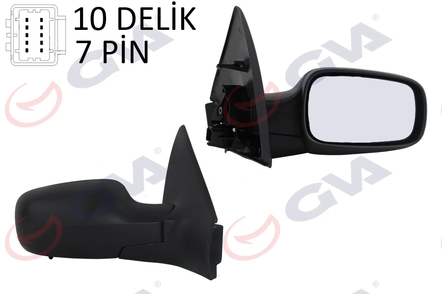 Dış Di̇ki̇z Aynası Sağ Megane 02 Elektri̇kli̇ Isitmali Sensörlü Si̇yah Kapak Konveks 7 Fi̇ş Vm-138ehsr