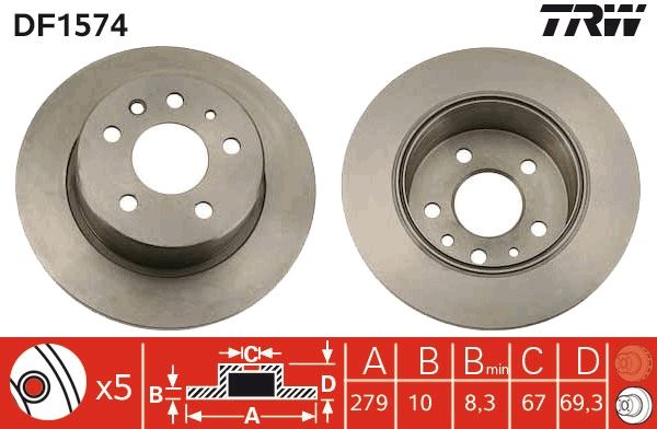 Fren Diski Arka Mercedes W115 C123 S123 W116 W126 W123