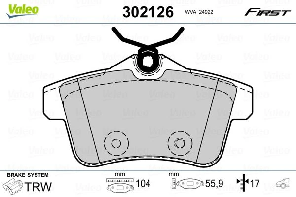 Arka Balata P308 1.6gti 010 >p3008 1.6vti-1.6thp-1.6hdi-2.0hdi 09 >p5008 1.6 16v-1.6hdi-2.0hdi 09 > Fte Kirmizi Kutu