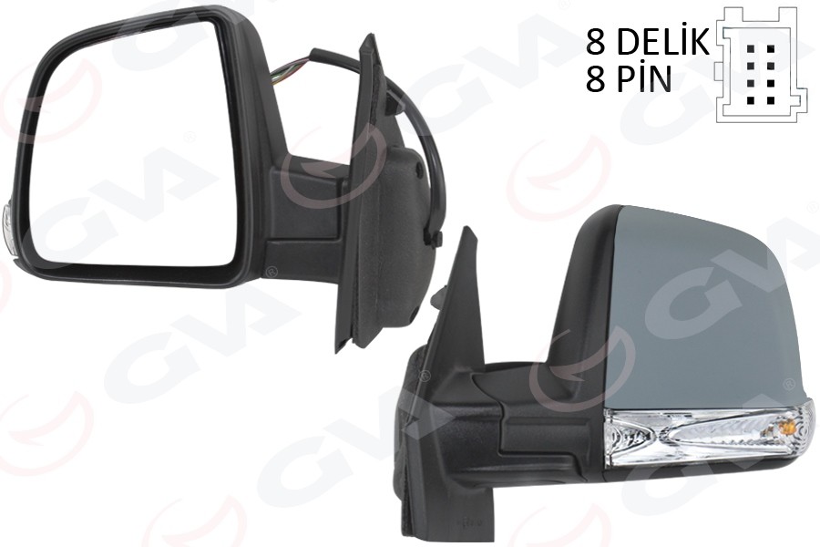 Dış Di̇ki̇z Aynası Elektri̇kli̇ Sol Doblo III 2011 Md. Si̇nyalli̇ Katlanir / Power Flok Astarli 8 Fi̇ş