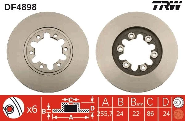 Fren Di̇ski̇ Ön Ford Ranger 98> 4x2 Çap: 256mm