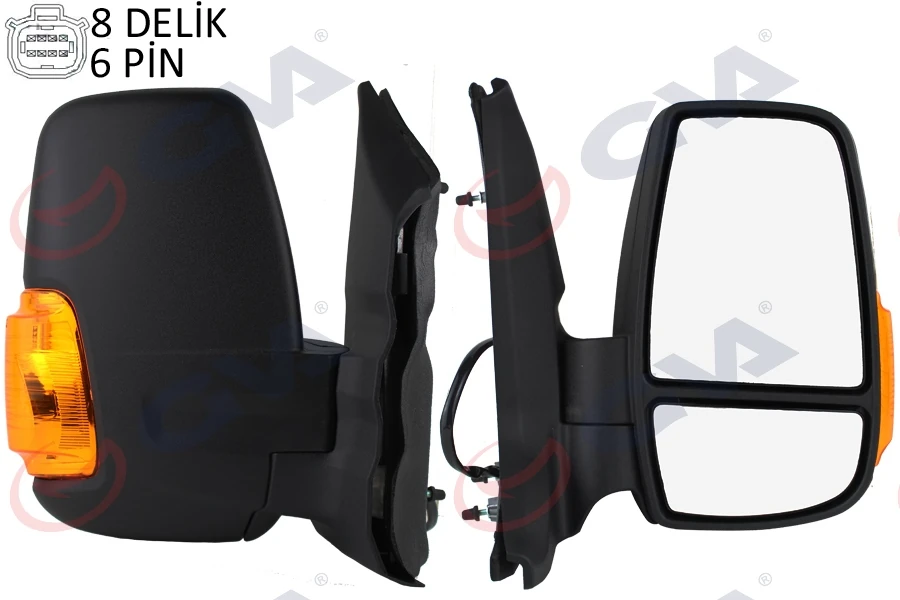 Dış Di̇ki̇z Aynası Sağ Transit V363 14> Kisa Kol-Katlanmaz Elektri̇kli̇ Isitmali Sari Si̇nyalli̇ Desenli̇ Konveks 6 Fi̇ş Vm-6329nehr