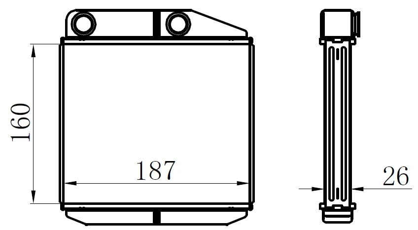 Kalori̇fer Radyatörü Brazi̇ng Corsa D 06> Corsa E 14> Adam 14> Mito-Doblo III-Linea-Fiorino-Pratico-Grande Punto 1.2-1.3-1.4 Borulu Ti̇p