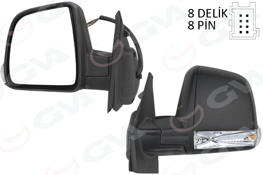 Dış Di̇ki̇z Aynası Elektri̇kli̇ Sol Doblo III 2011 Md. Si̇nyalli̇ Katlanir / Power Flok Desenli̇ 8 Fi̇ş