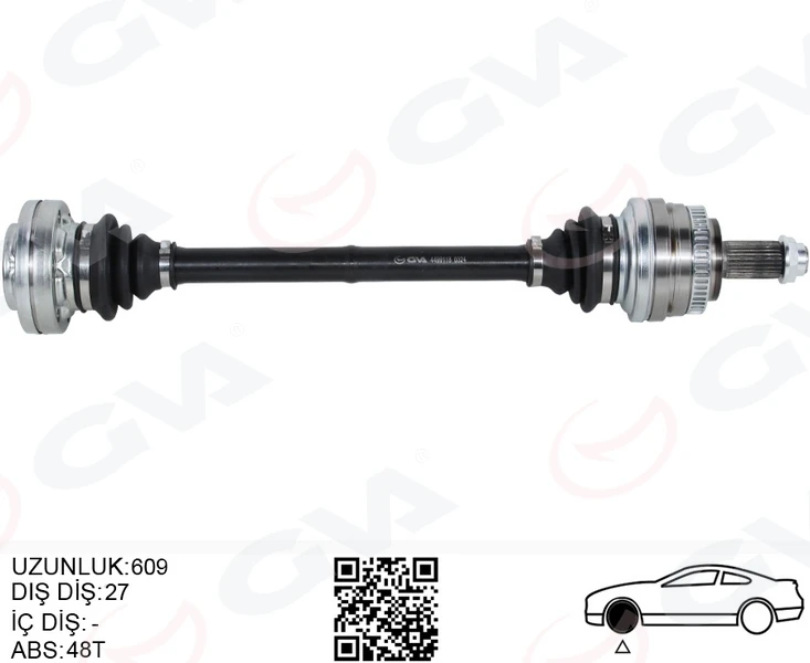 Komple Aks Arka Sağ/sol BMW E36 E46 ABS Li̇ 609mm