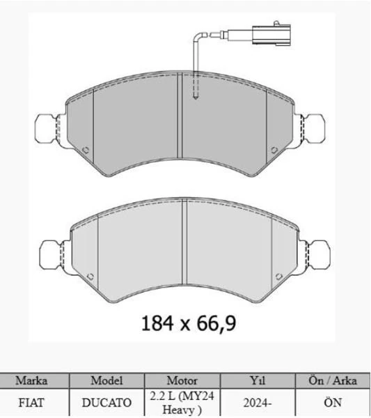 421-200 Ön Fren Balatasi Fiat Ducato-Boxer-Movano-Jumper 24 2.2d Mtj 2.3d Mtj