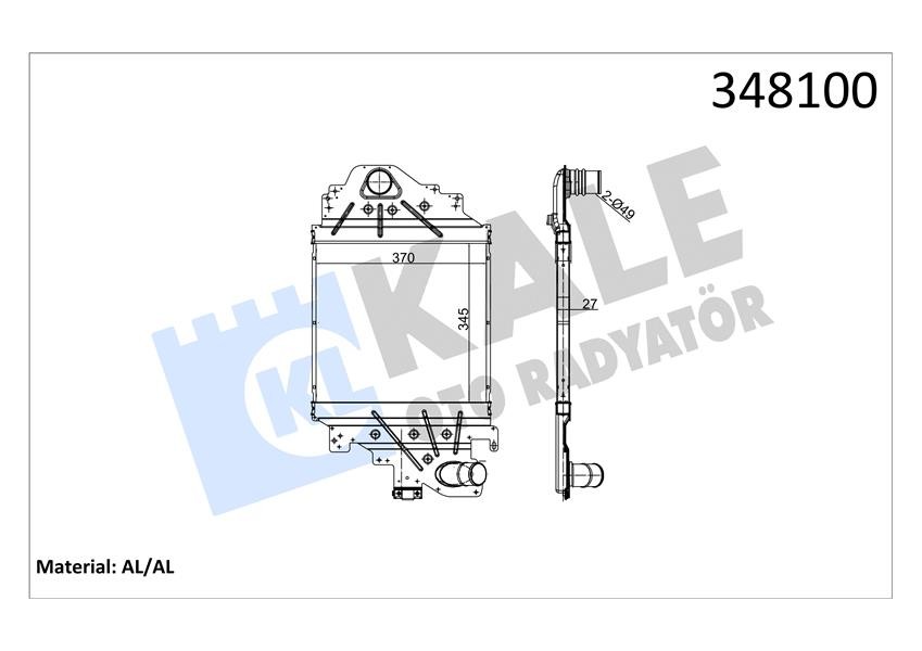 Turbo Radyatörü Intercooler Clio II 1.5dci Al/pl/brz 345x370x27