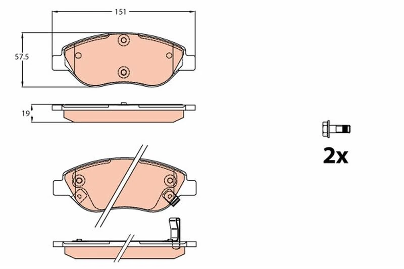 Ön Balata Fiat Egea 15 1.4 1.5 T4 Hibrit 1.6 D K:19 Mm G:151.1 Mm Büyük Ti̇p