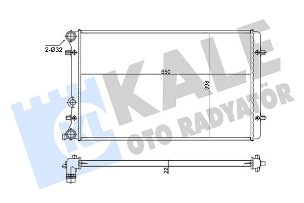 Su Radyatörü Audi A3-TT-Seat Leon-Toledo II-Skoda Octavia I-Volkswagen Bora-Golf IV 1.6 1.8t 1.9tdi 98 Mt Ac Nac Brazing 650x398x22 1j0121253j-1j0121253n-1j0121253q-1j0121253at-1j0121253r