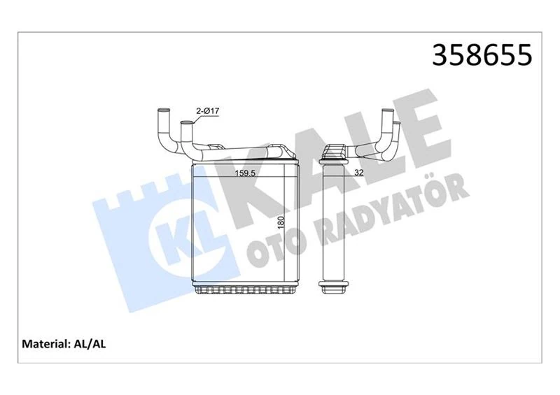 Kalori̇fer Radyatörü Mitsubishi Canter 3.9l 4d34 4d34t Fe659 97-06-Alemi̇nyum