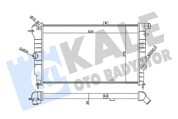 Su Radyatörü Opel Vectra A 1.6i 2.0i 2.0i 16v 1.7d 90-95 Calibra A 2.0i 94-97 Mt Ac Nac Mekani̇k 620x378x34 90443463-90443466