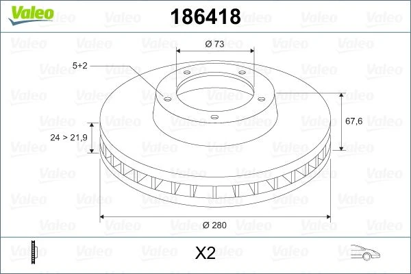 Ön Fren Aynası Boxer I-II 94 >jumper I-II 94 >ducato I-II 94 > 280x24x5dlxhavali