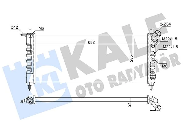 Su Radyatörü Opel Corsa B 1.0i̇ 12v 93 00 Mt Mekani̇k 682x285x24